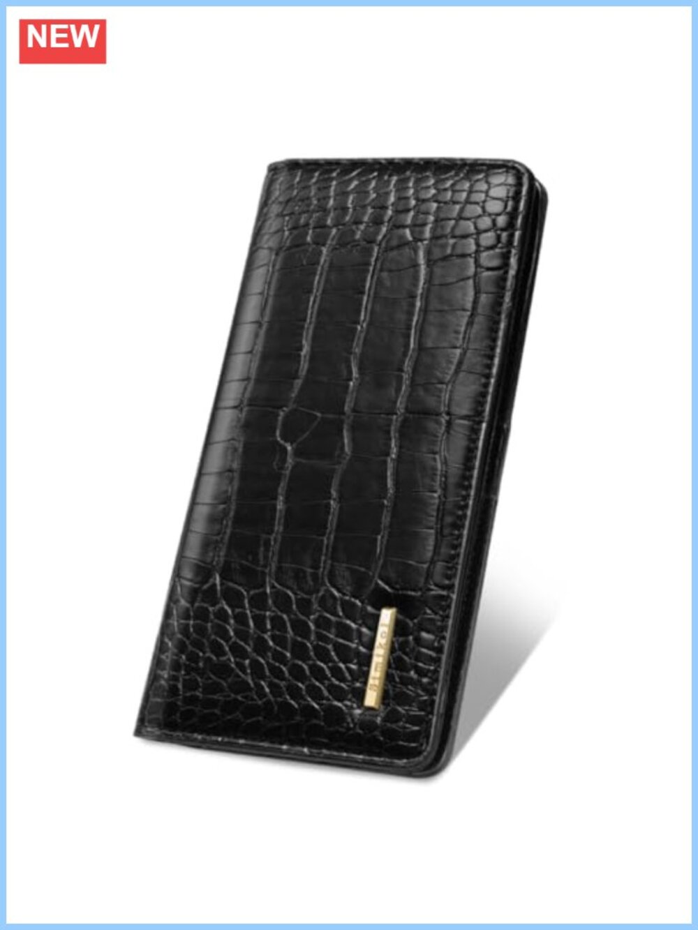 Bifold Crocodile Embossed PU Leather RFID Wallet Slim Long